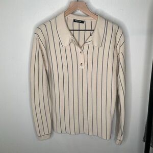 Nasty Gal Pinstripe Collared Sweater